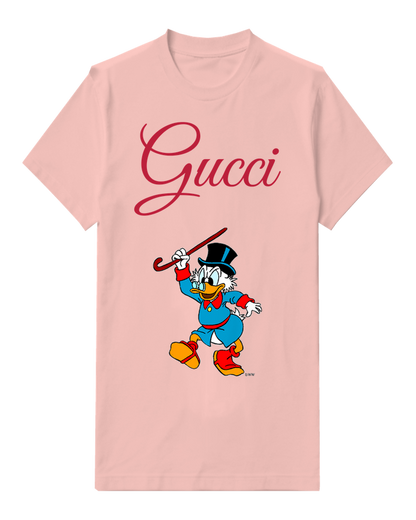 Blush Pink Scrooge Mcduck Dancing With Cane Graphic T-Shirt - front product view