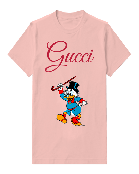 Blush Pink Scrooge Mcduck Dancing With Cane Graphic T-Shirt - front product view
