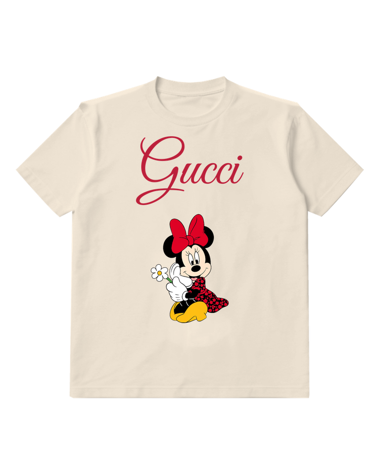 Ivory Minnie Mouse Holding A Flower Graphic T-Shirt - front product view