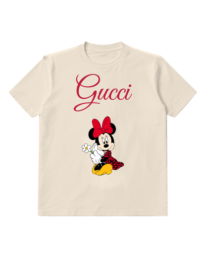 Ivory Minnie Mouse Holding A Flower Graphic T-Shirt - front product view