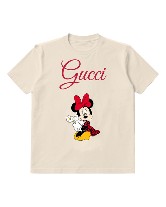 Ivory Minnie Mouse Holding A Flower Graphic T-Shirt - front product view
