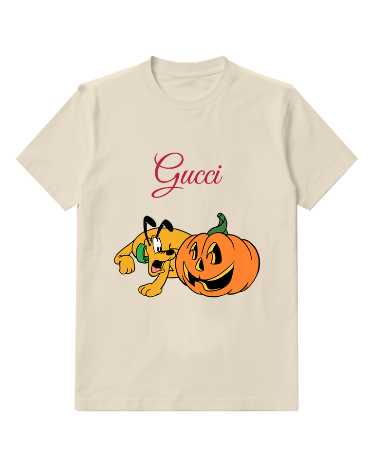Ivory Pluto Halloween Pumpkin Graphic T-Shirt - front product view