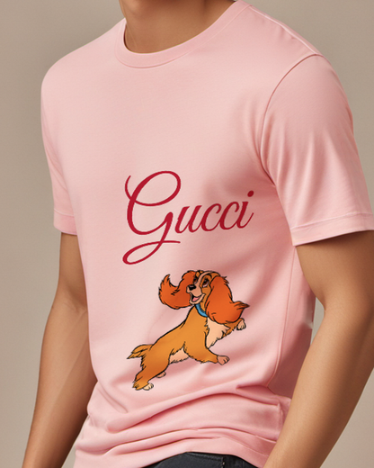 Blush Pink Lady Joyful Leap Floppy Ears Graphic T-Shirt - model wearing view