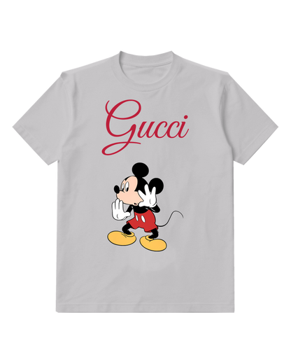 Light Gray Hands Together Mouse Graphic T-Shirt - front product view