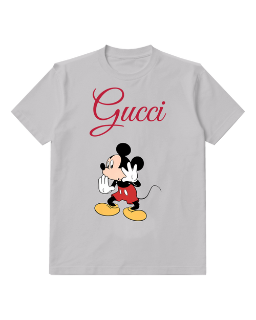 Light Gray Hands Together Mouse Graphic T-Shirt - front product view