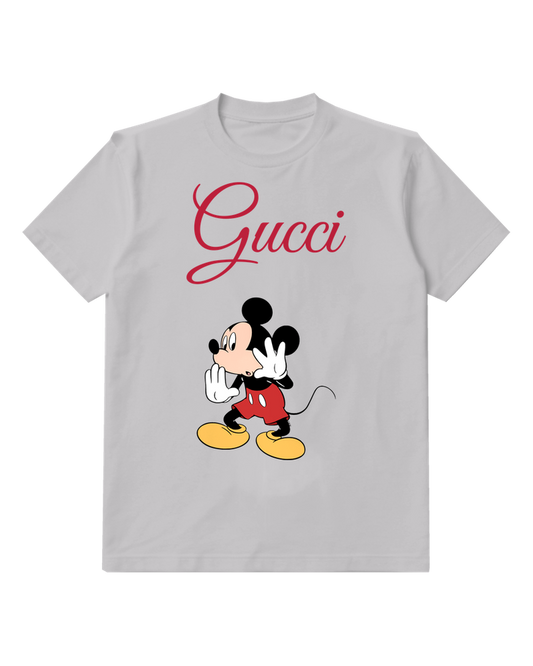Light Gray Hands Together Mouse Graphic T-Shirt - front product view